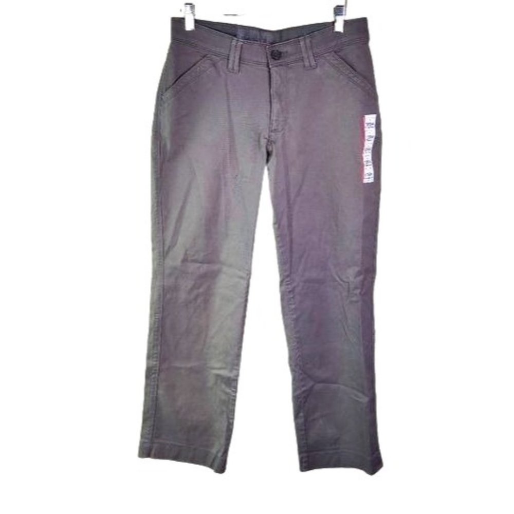 NEW LEE Sinfully SOFT Gray Chino Comfort Pants Size 10 Short Flat Front Pockets